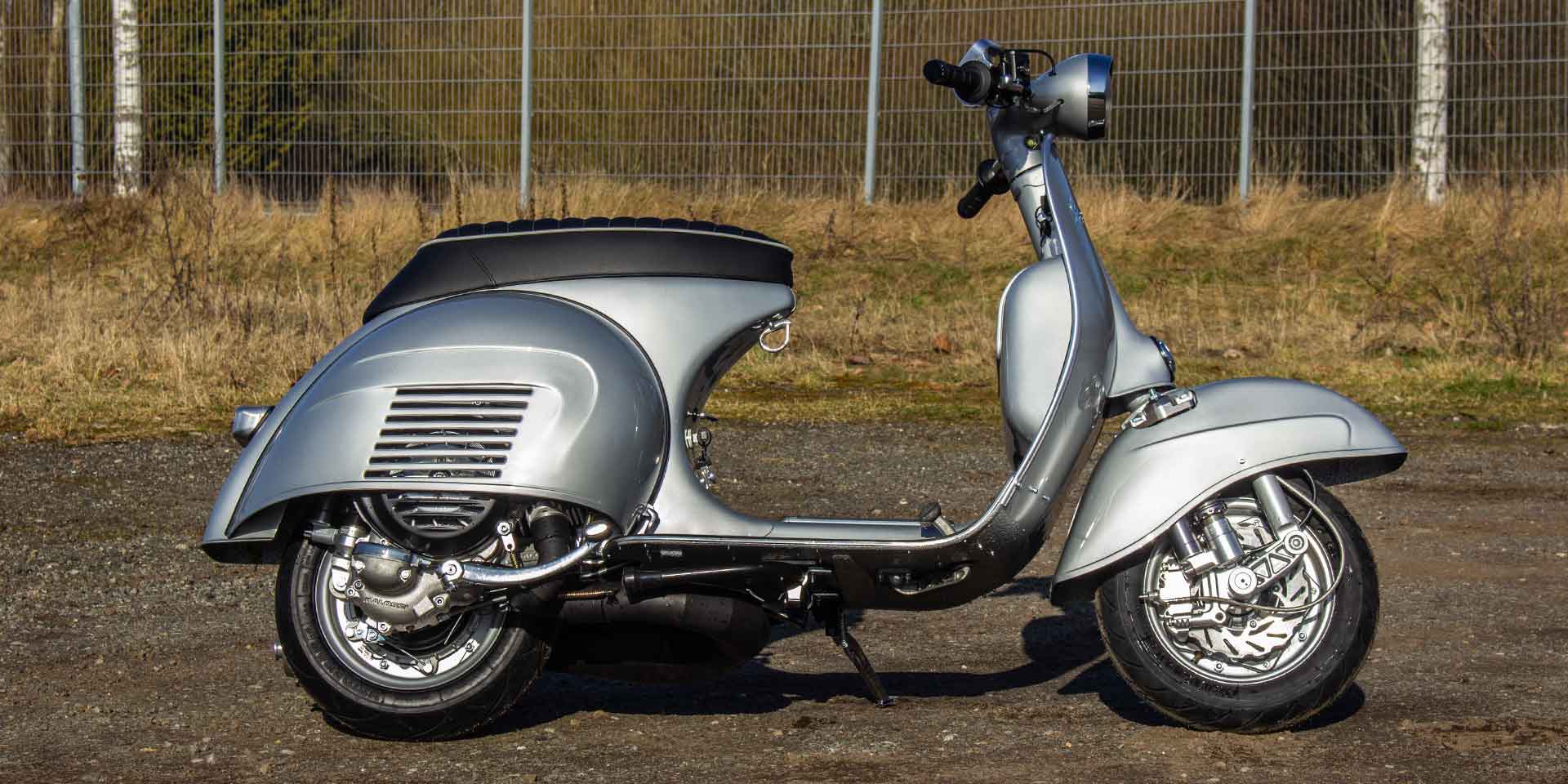 Custom Vespa Umbau GS 244 Mercedes Silbergrau Metallic 180 - Komponenten