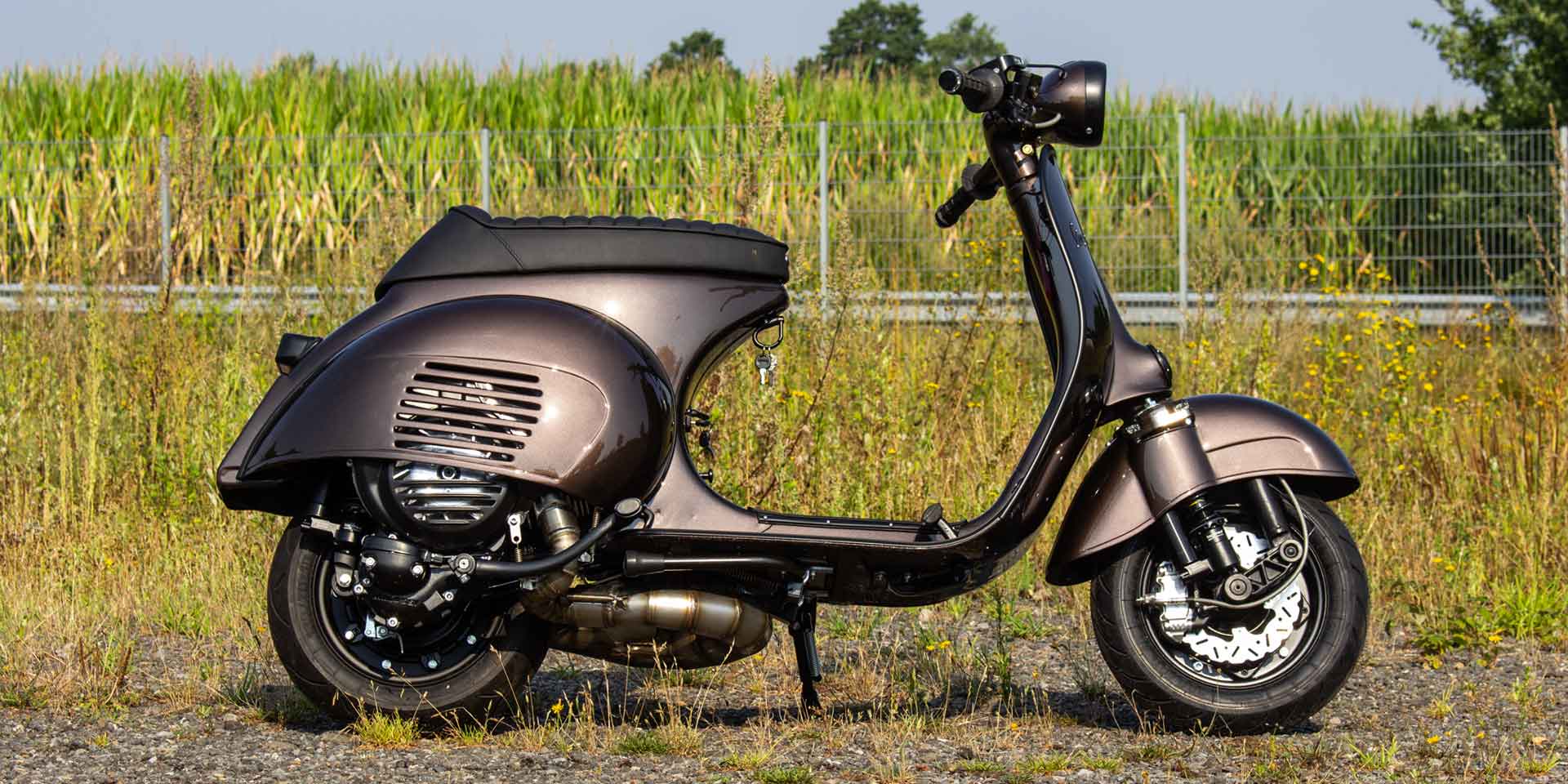 Custom Vespa VNB 244ccm Quattrini in Braun Metallic