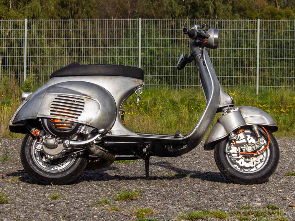 Custom Vespa VNB 306ccm Mercedes Silbergrau Rawstyle