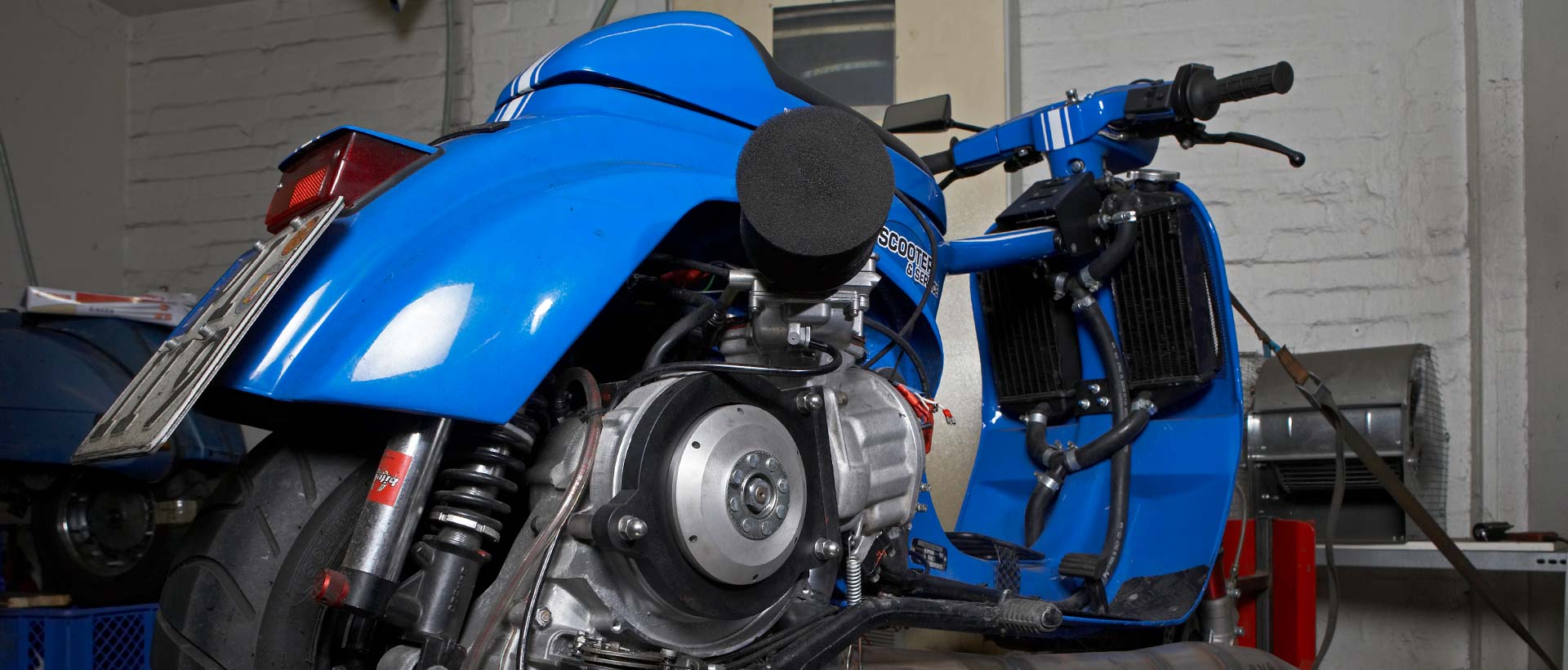 Die Vespa 250N auf dem Leistungsprüfstand mit 52 PS