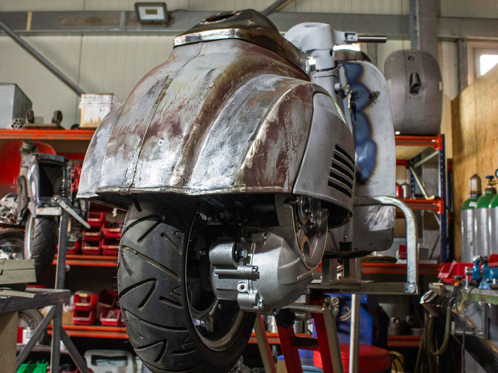 Breitreifen Umbau Vespa Smallframe 3-Zoll