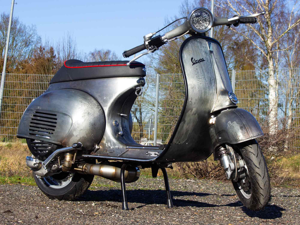 Custom Vespa VNB 244 Raw-Metal Style Scooter & Service