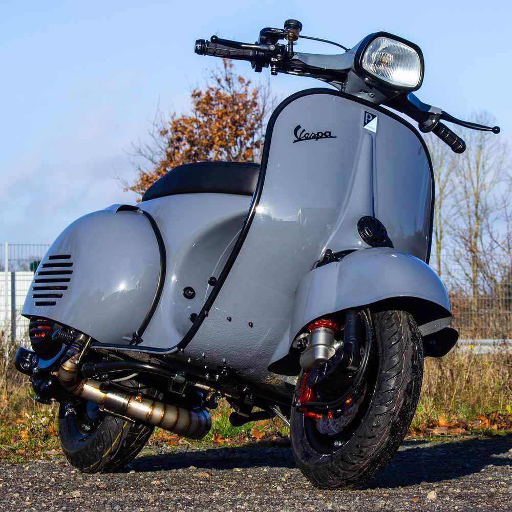 Custom Vespa GS 250 in Porsche Arctic Grey