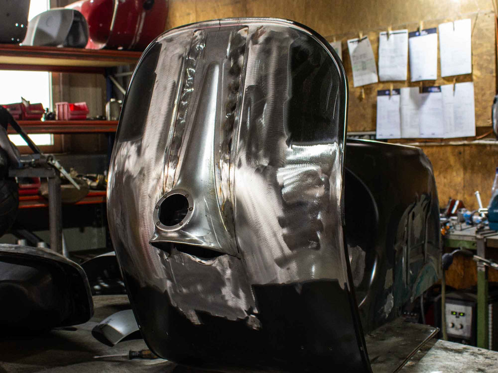 Blecharbeiten, Verzinnen und Entstehung der Custom Vespa GS 250