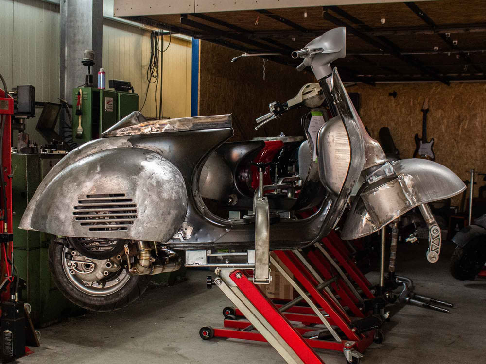 Vespa Rahmen Umbau GS 250 Porsche Arctic Grey 