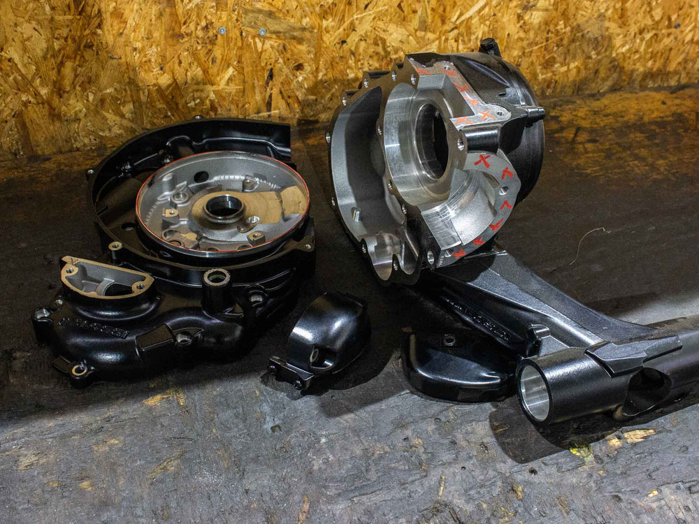 Vespa Motorgehäuse Malossi schwarz pulverbeschichtet