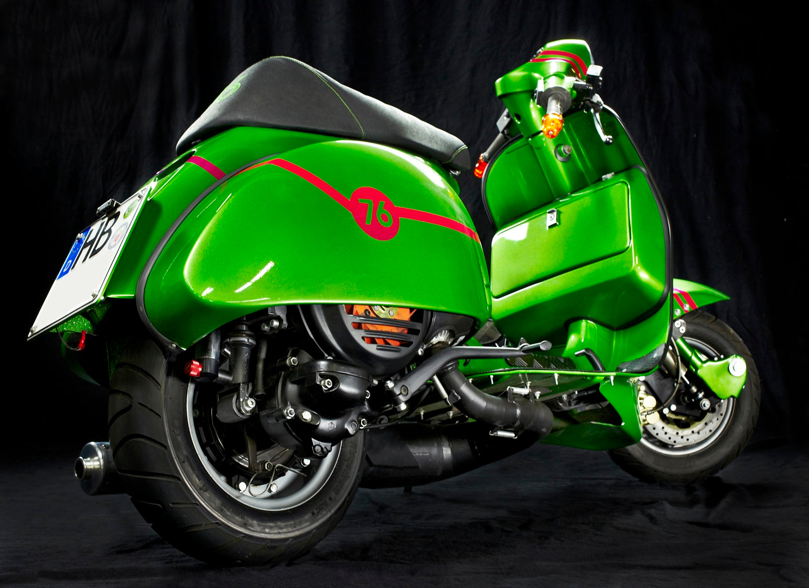 Custom Vespa Umbau PX 200 mit Lambretta Gabel und Scheibenbremse