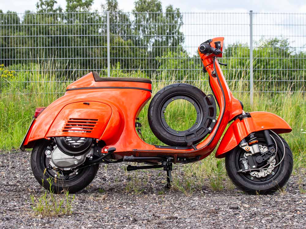 Custom Vespa V200ccm mit Scheibenbremse Orange
