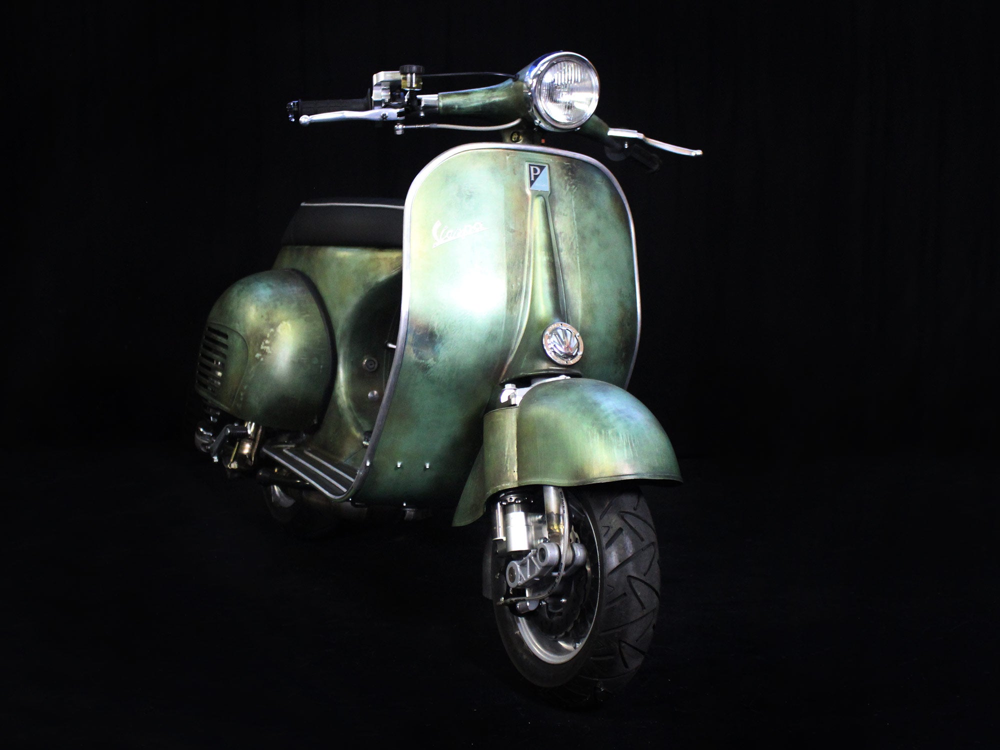 Custom Vespa Conversion VNB 244 in Piaggio Verde 6002
