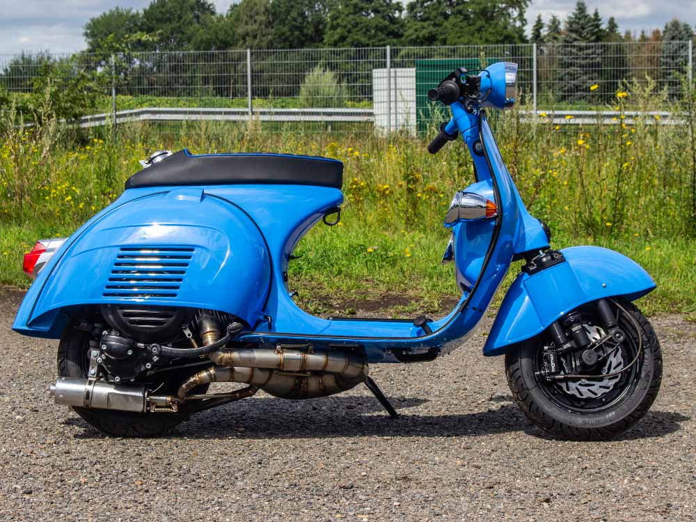 Technische Features der Custom Vespa GS 160 Rapid Blue