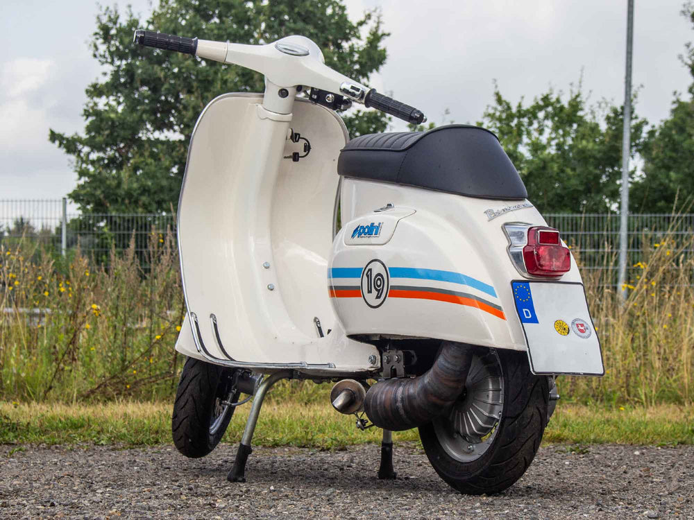 Custom Vespa Umbau Primavera mit Egig 170ccm Motor und Scheibenbremse