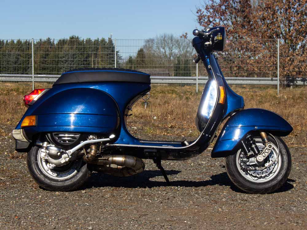 Custom Vespa PX 244ccm blau mit Scheibenbremse