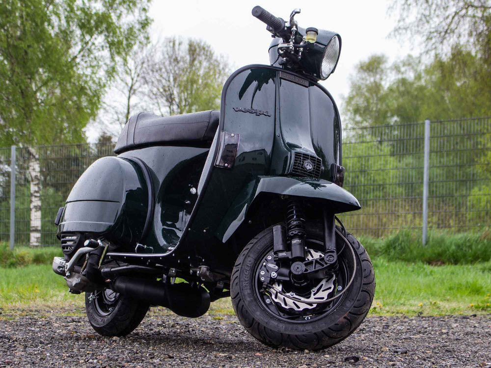 Custom Vespa PX 244 in Porsche British Racing Green