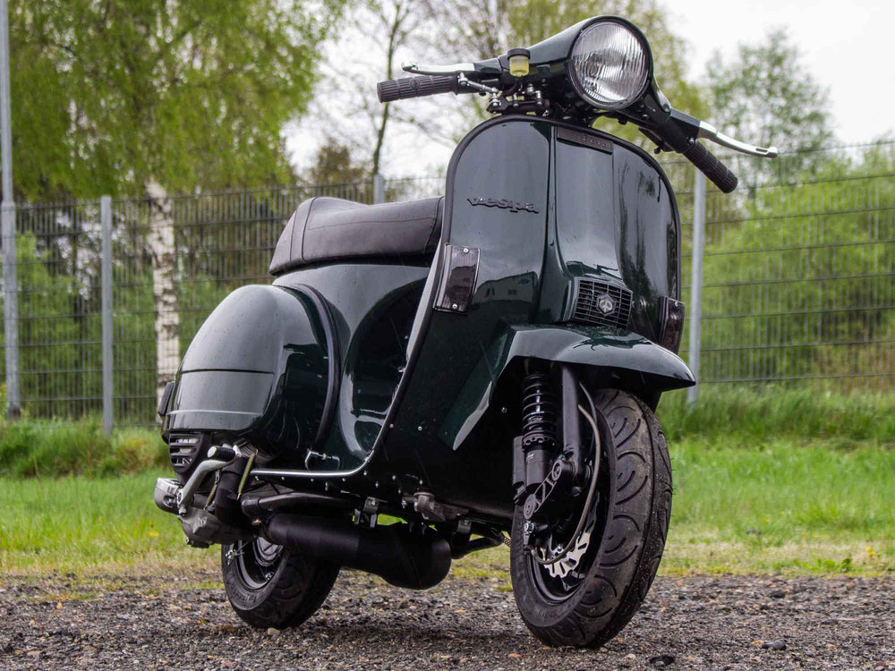 Custom Vespa PX 244 in Porsche British Racing Green