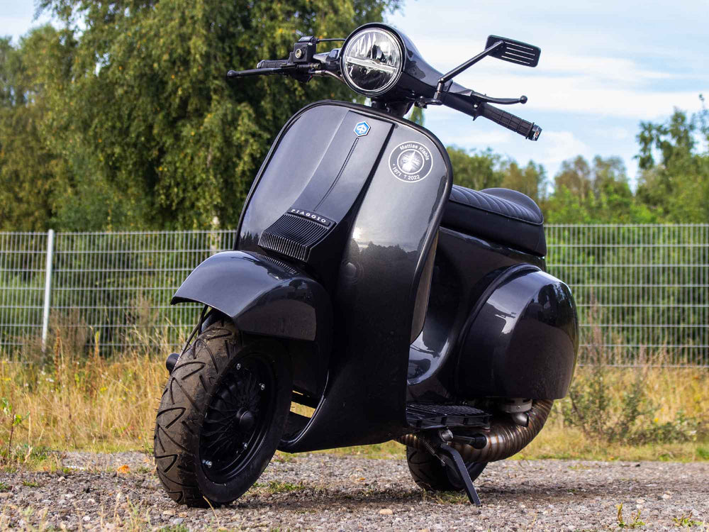 Custom Vespa PX mit BFA 306ccm Motor und handgefertigtem Curley Auspuff Scooter & Service