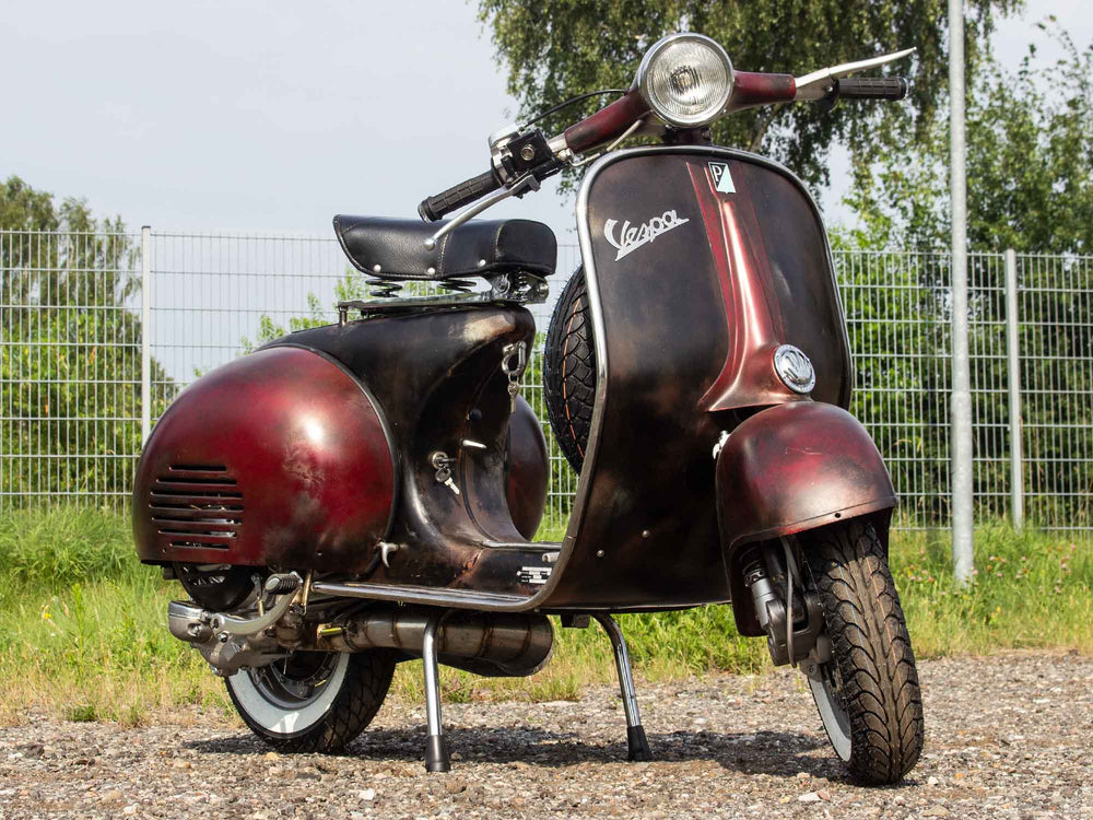 Custom Vespa Tuning 244ccm Rawstyle mit Scheibenbremse und Rennauspuff
