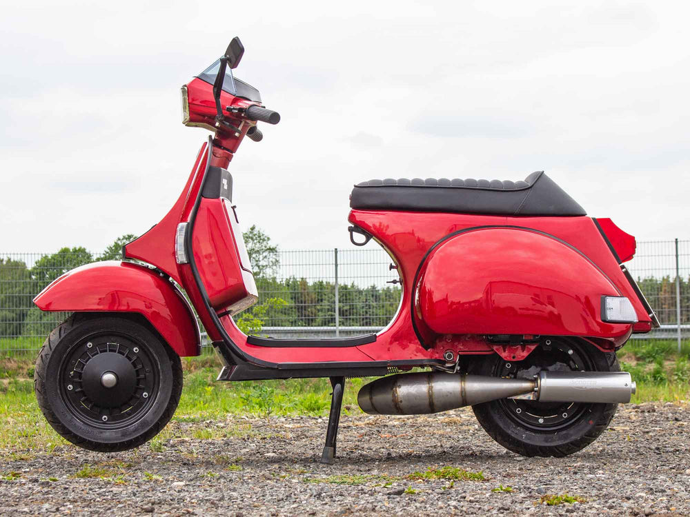 Custom Vespa Tuning T5 mit 244ccm Motor, Scheibenbremse und Rennauspuff