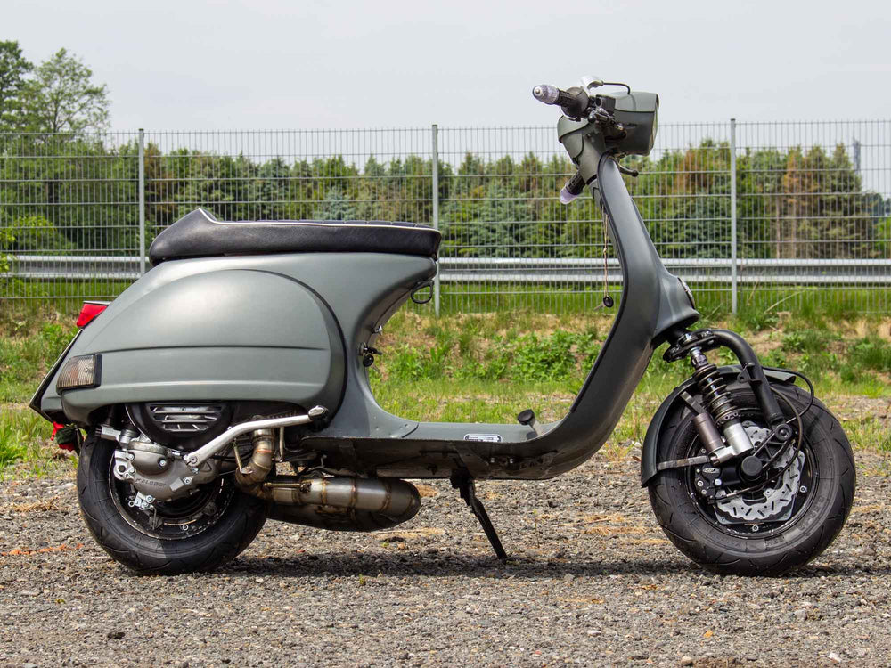 Custom Vespa Tuning PX 244ccm mit Scheibenbremse und Rennauspuff 