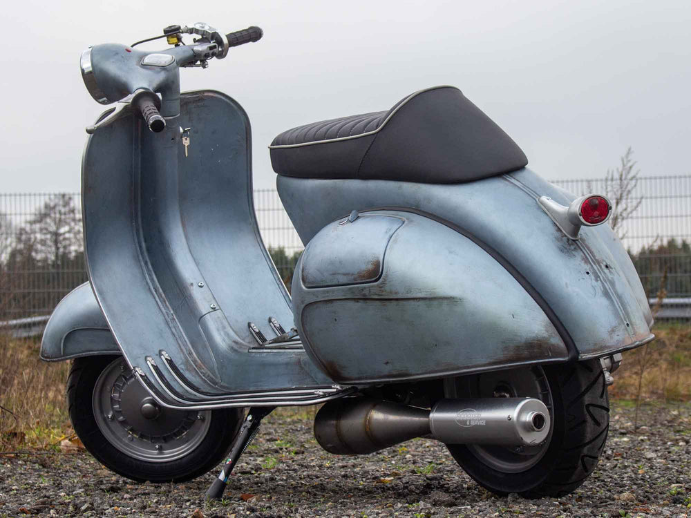 Custom Vespa Tuning VNB 244ccm mit Scheibenbremse in Piaggio Azzurro Metallizzato 114 Rawstyle
