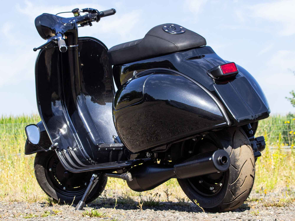 Custom Vespa Tuning Umbau VNB 244ccm in Ferrari Nero Daytona Schwarz Metallic