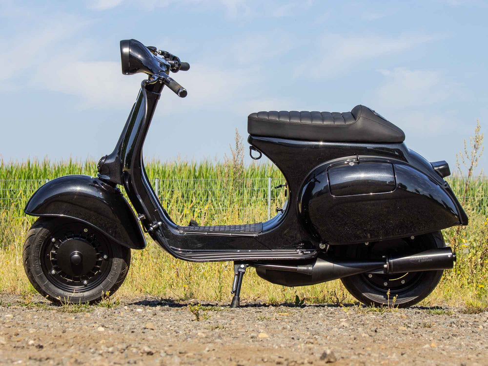 Custom Vespa Tuning Umbau VNB 244ccm in Ferrari Nero Daytona Schwarz Metallic