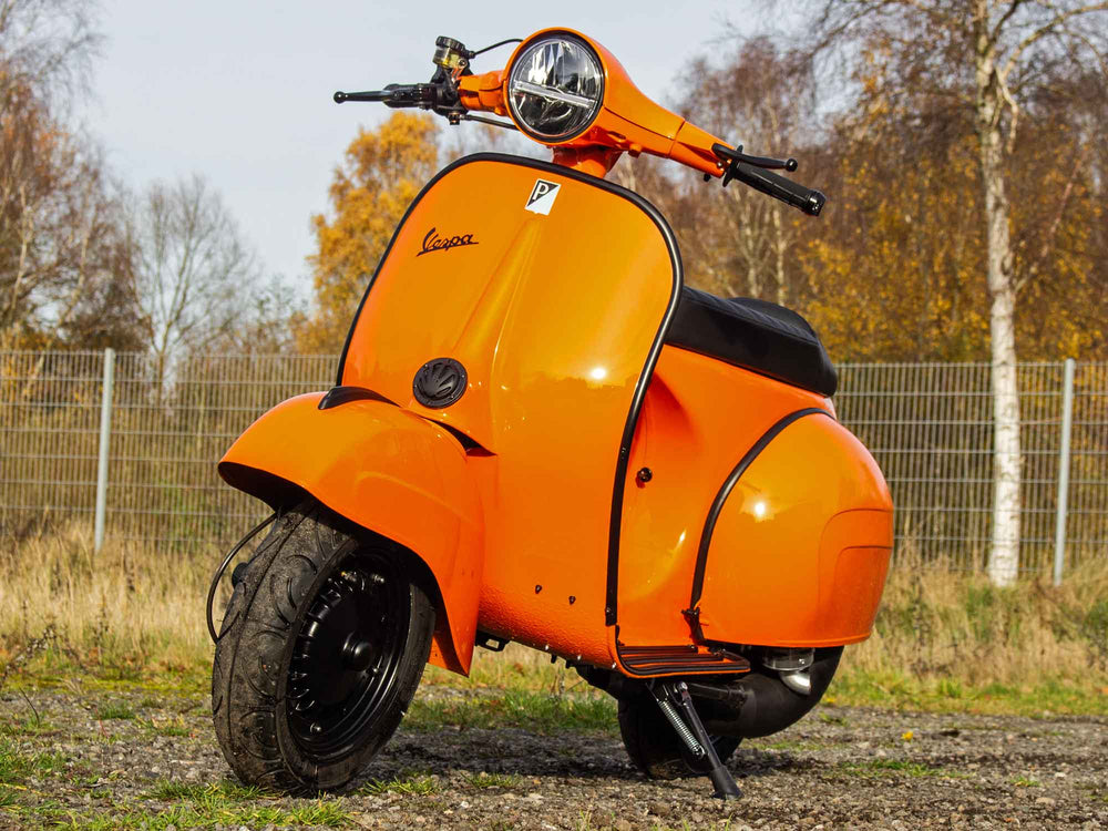 Custom Vespa Umbau PX-GS 160 mit Quattrini 244ccm Motor in RAL Orange