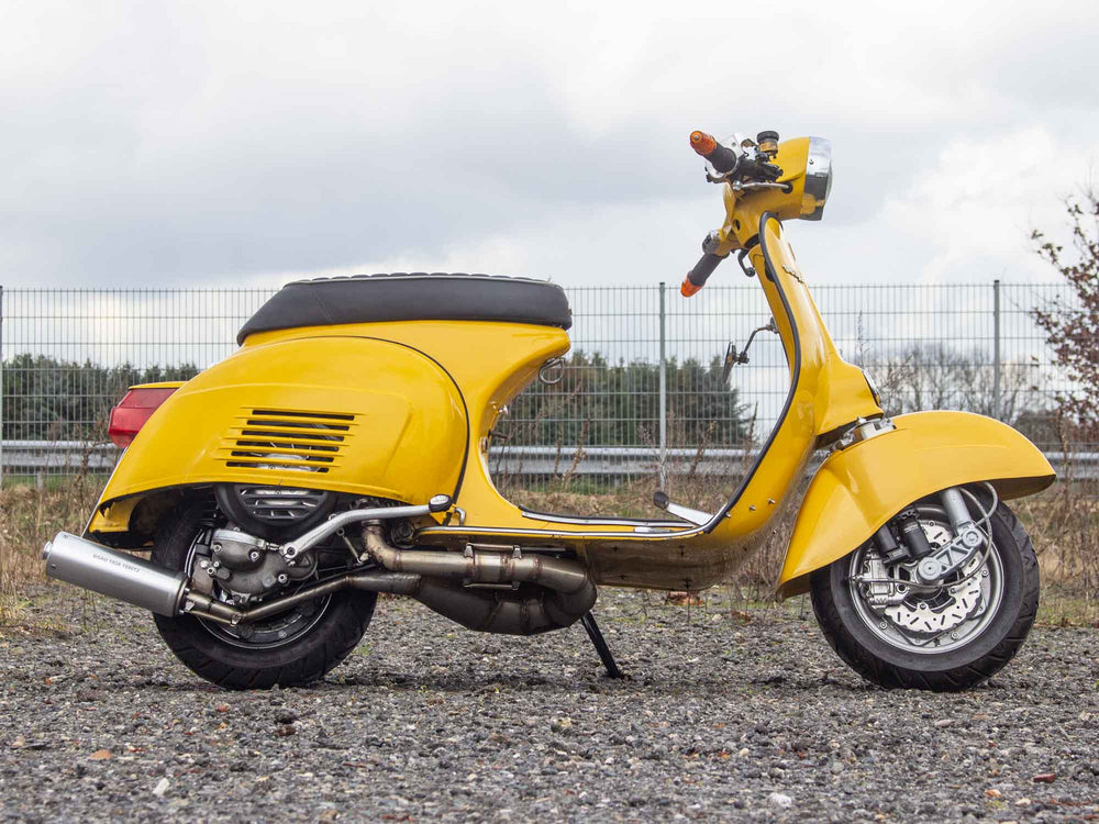 Custom Vespa Umbau Sprint 244ccm mit Righthand Rennauspuff Edelstahl