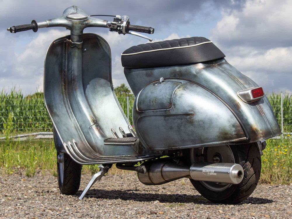 Custom Vespa Umbau VNB 244ccm in Piaggio Azzurro Metallizzato 114 Rawstyle