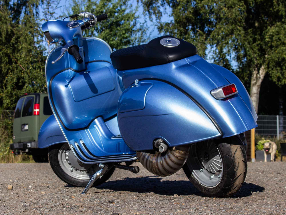 Custom Vespa Umbau PX-VNB mit BFA 288ccm Motor in Bentley Blau
