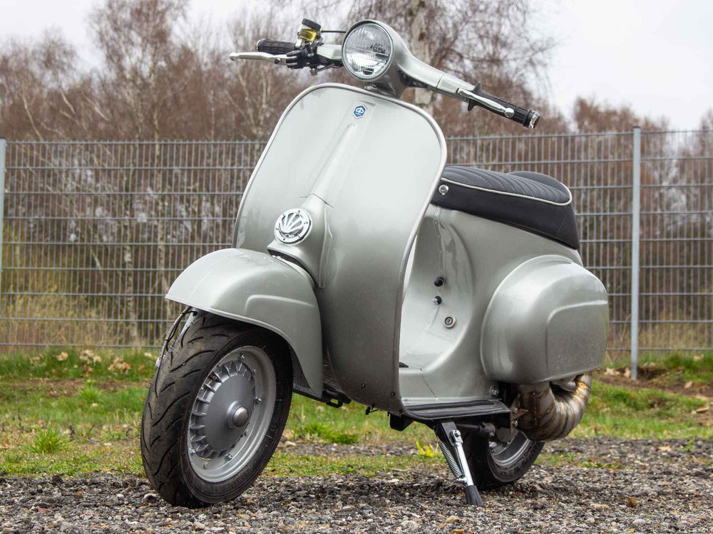 Custom Vespa Umbau V50 mit 200ccm-Motor und Scheibenbremse