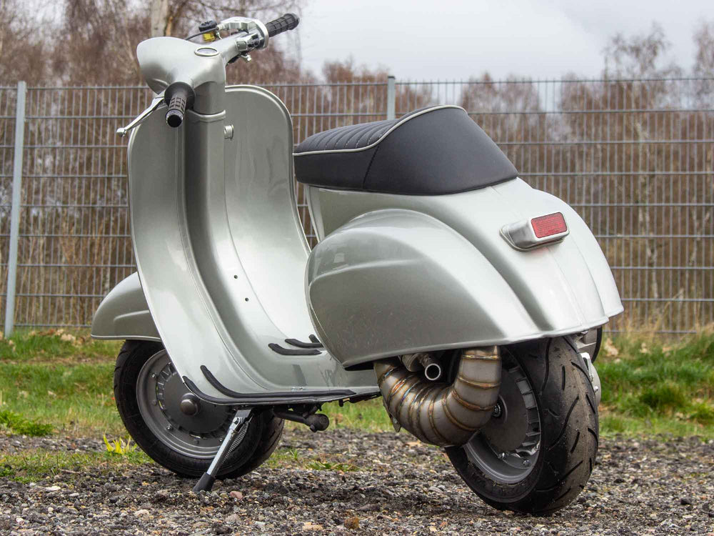 Custom Vespa Umbau V50 mit 200ccm-Motor und Scheibenbremse