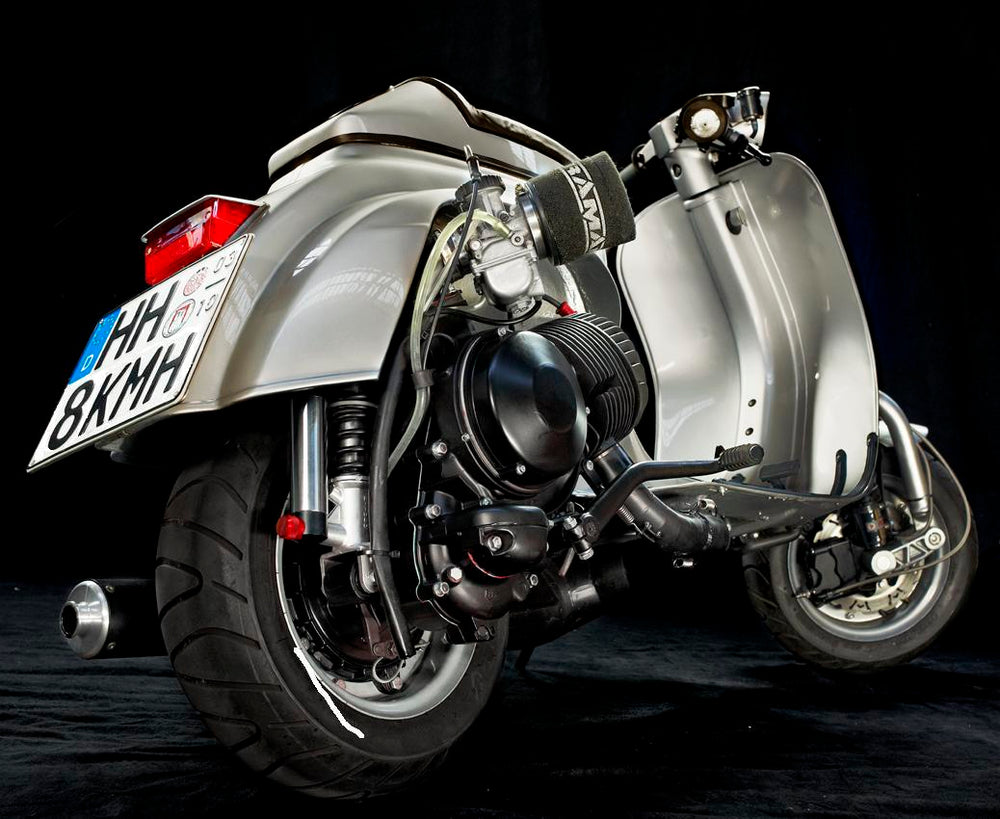 Custom Vespa Umbau V50 mit 221ccm PX Motor und Scheibenbremse