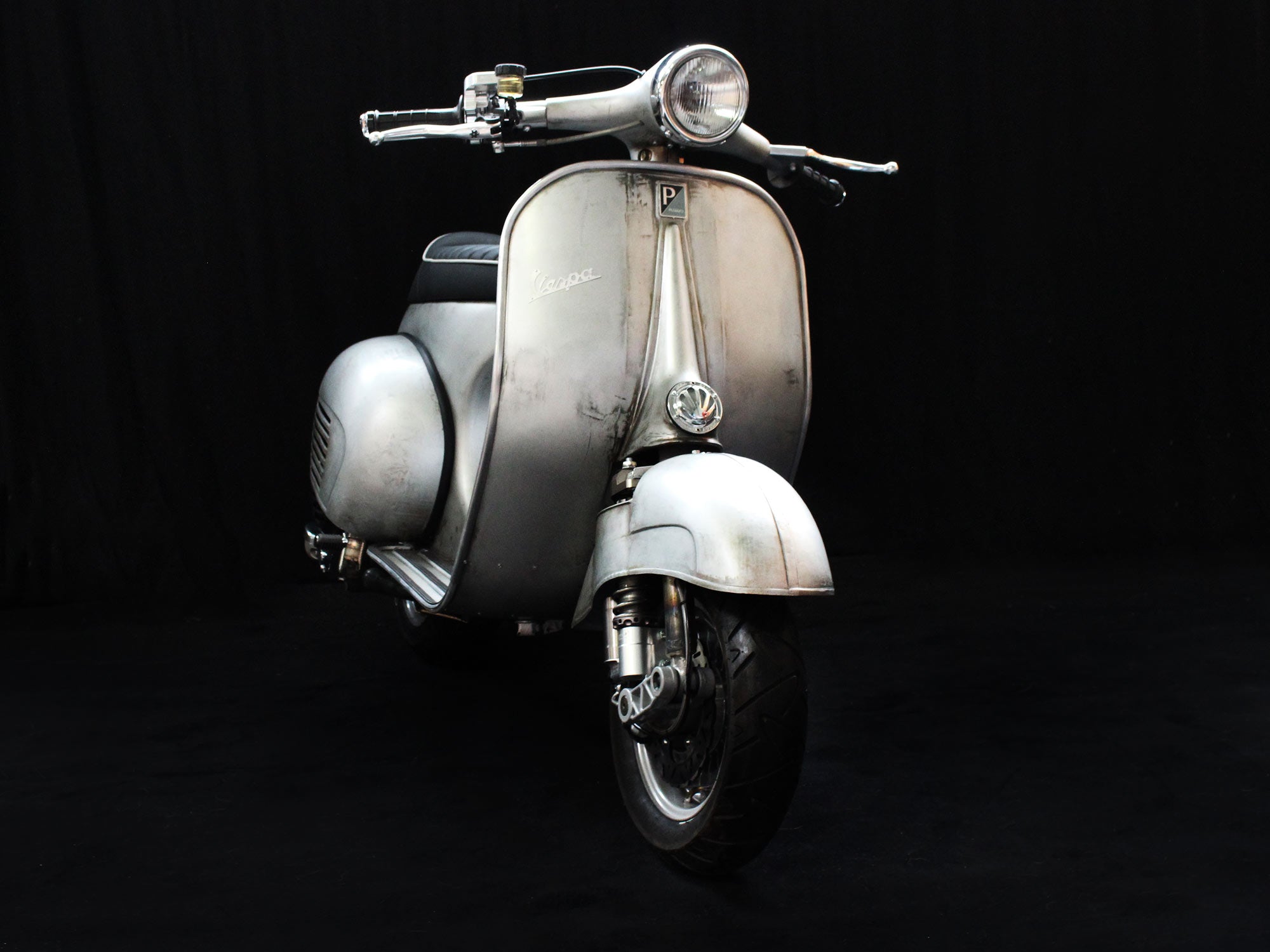 Custom Vespa Umbau VNB 244ccm Mercedes Silbergrau 180 Rawstyle