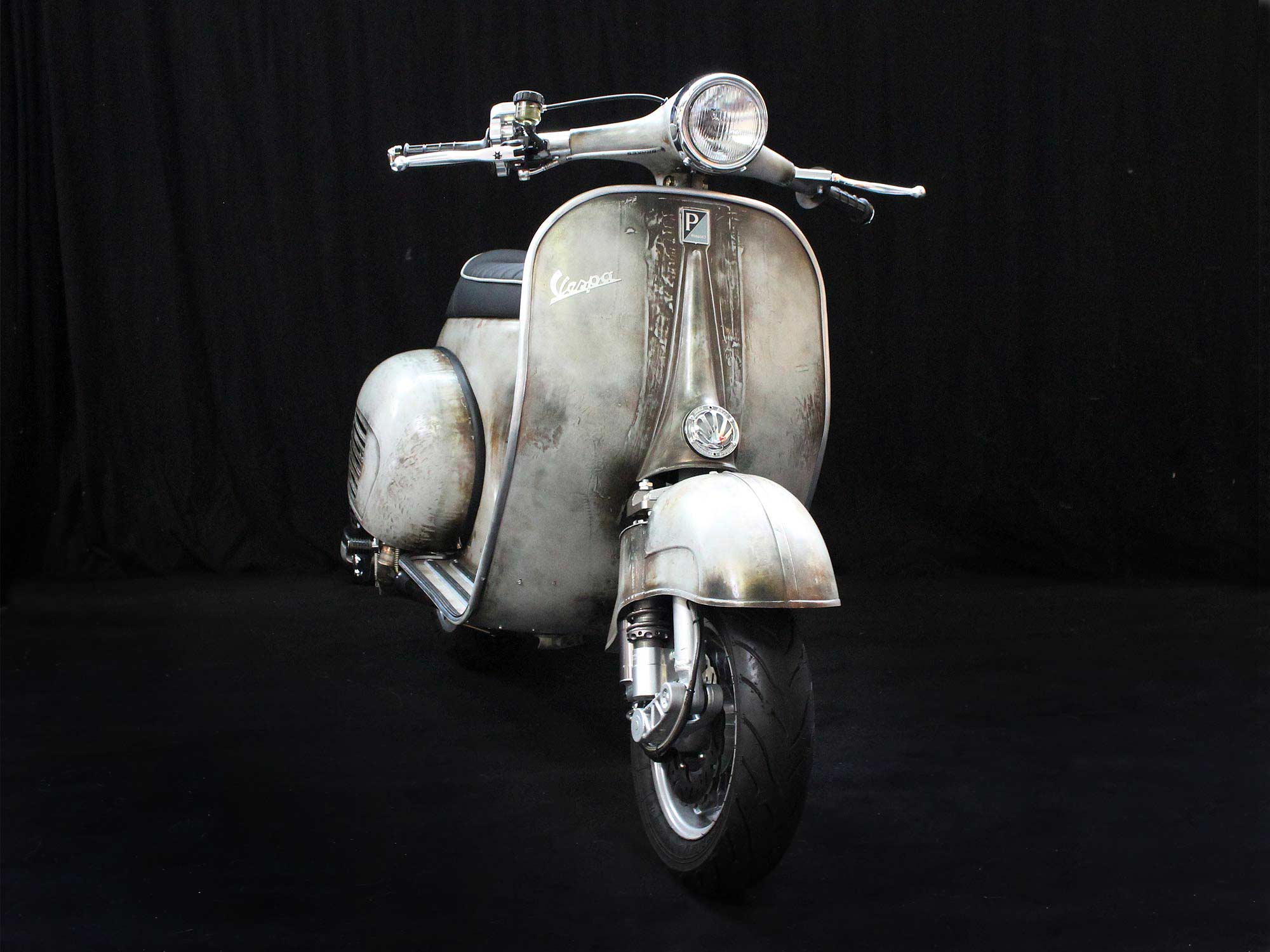 Custom Vespa Tuning Umbau VNB 260ccm mit Scheibenbremse Grigio Rawstyle