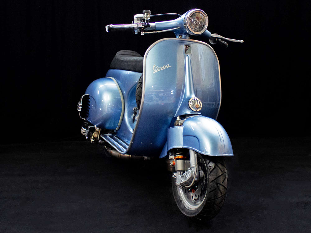 Custom Vespa Umbau VNB 260ccm mit Scheibenbremse in Bentley Silverlake Meallic
