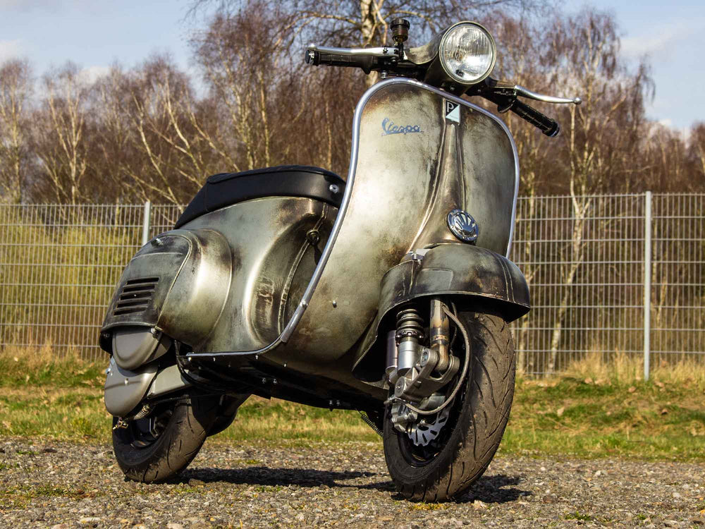 Elektro Vespa V50 Rawstyle mit 100 km/h Zulassung und Scheibenbremse