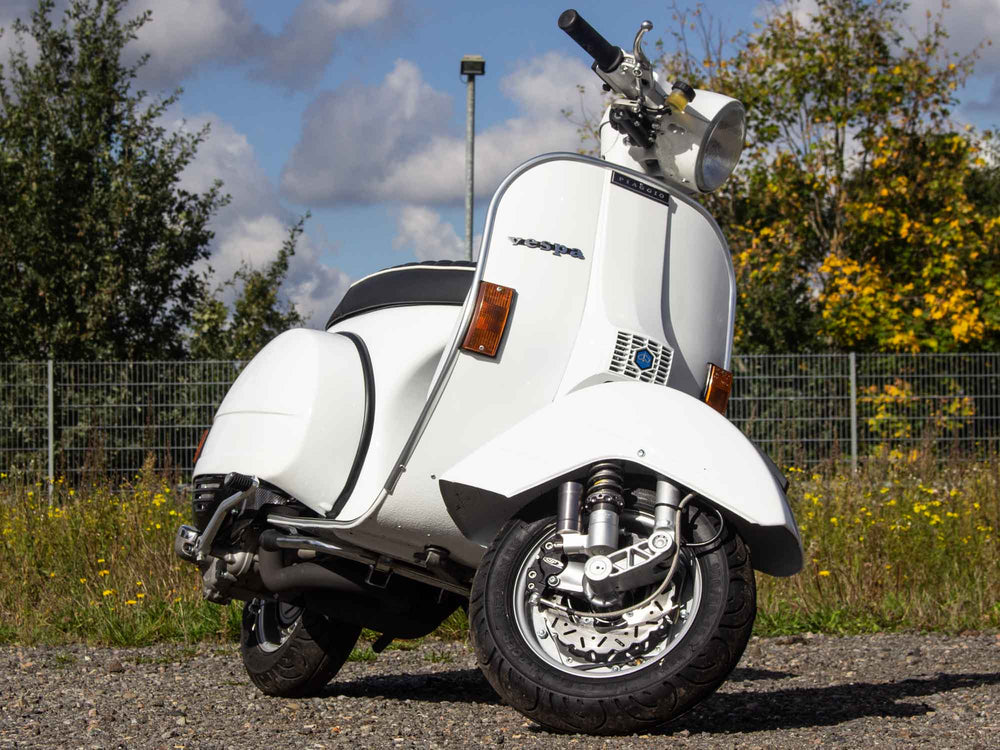 Vespa PX 125 Tuning mit Scheibenbremse und Breitreifen