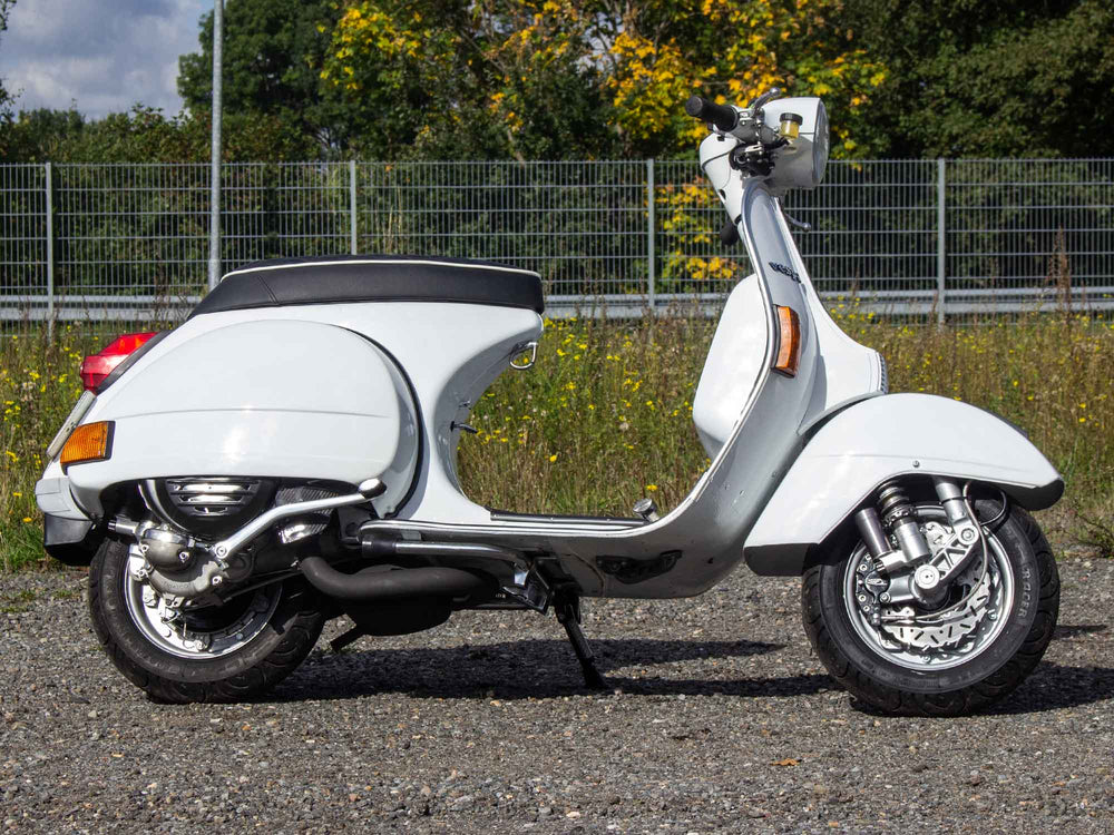 Vespa PX 125 Tuning mit Scheibenbremse und Breitreifen