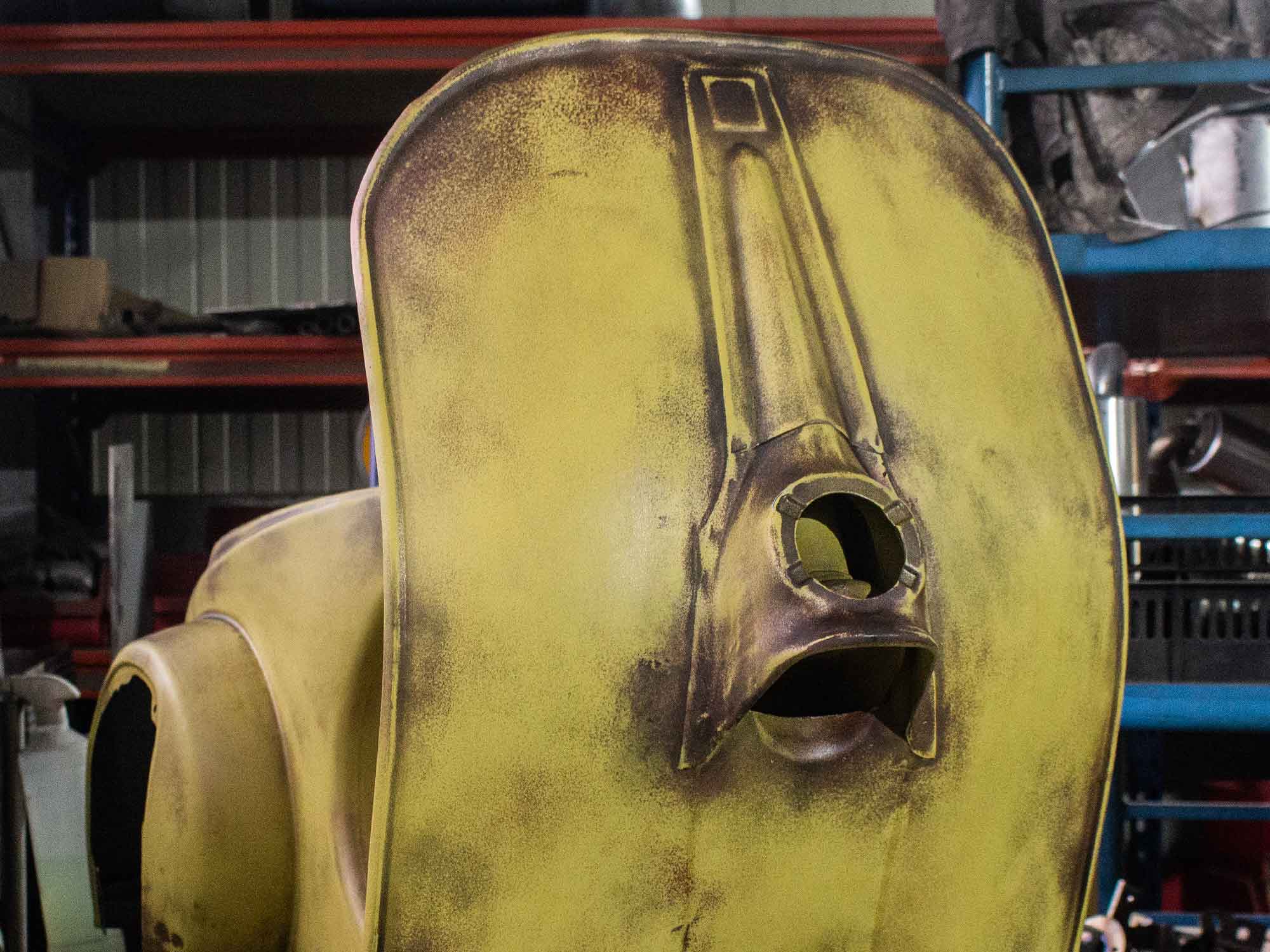 Vespa Rawstyle Lackierung senffarben