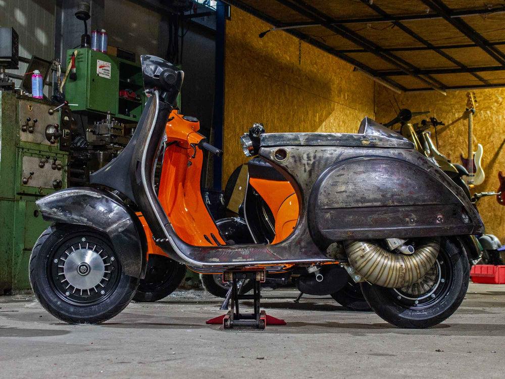 Vespa Auspuff Scooter & Service Curley Edelstahl für BFA 288ccm Motor