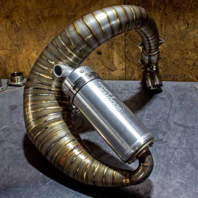 Vespa Tuning Auspuff Curley Edelstahl