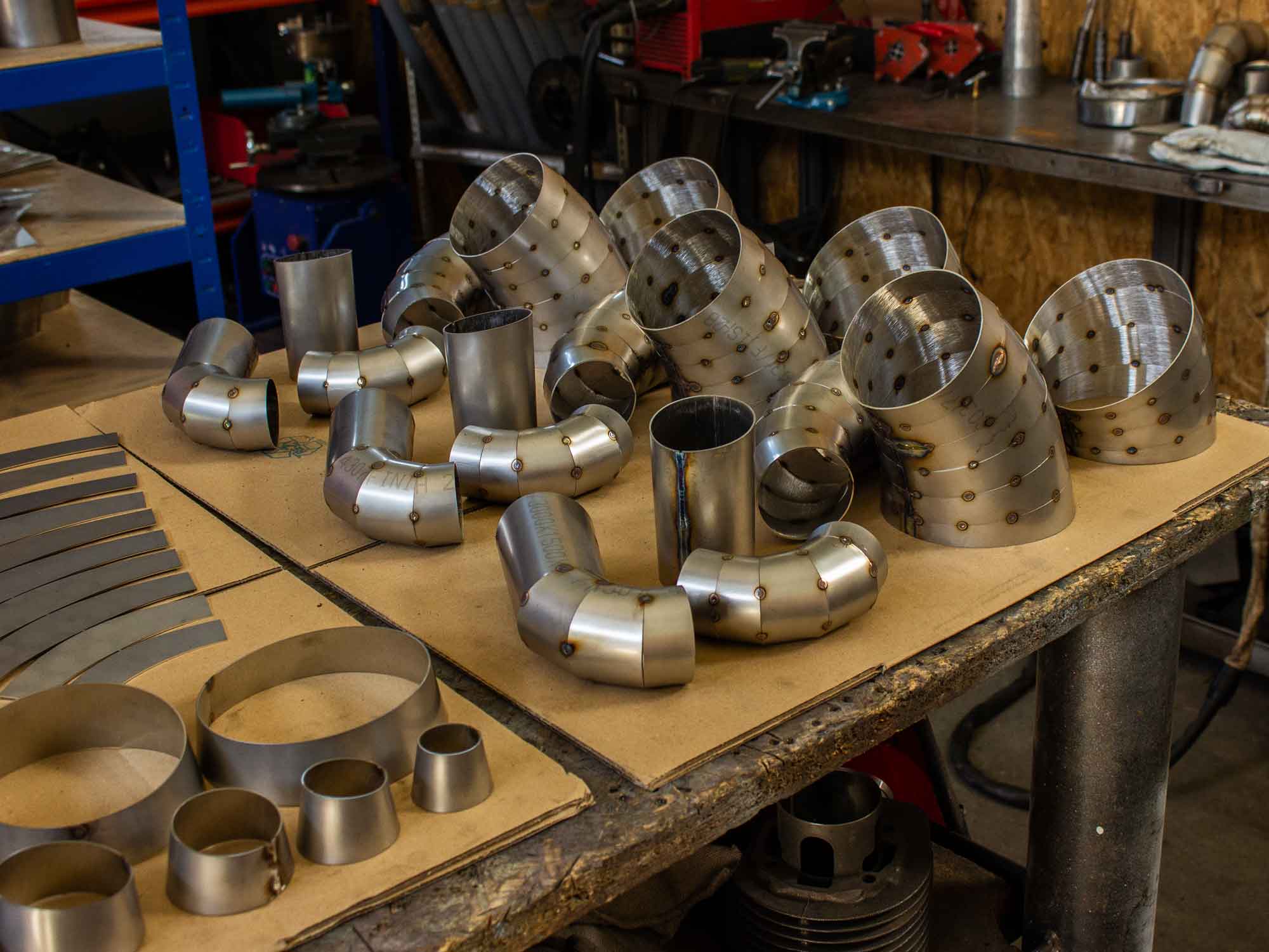 Vespa Rennauspuff Entwicklung Baugruppen