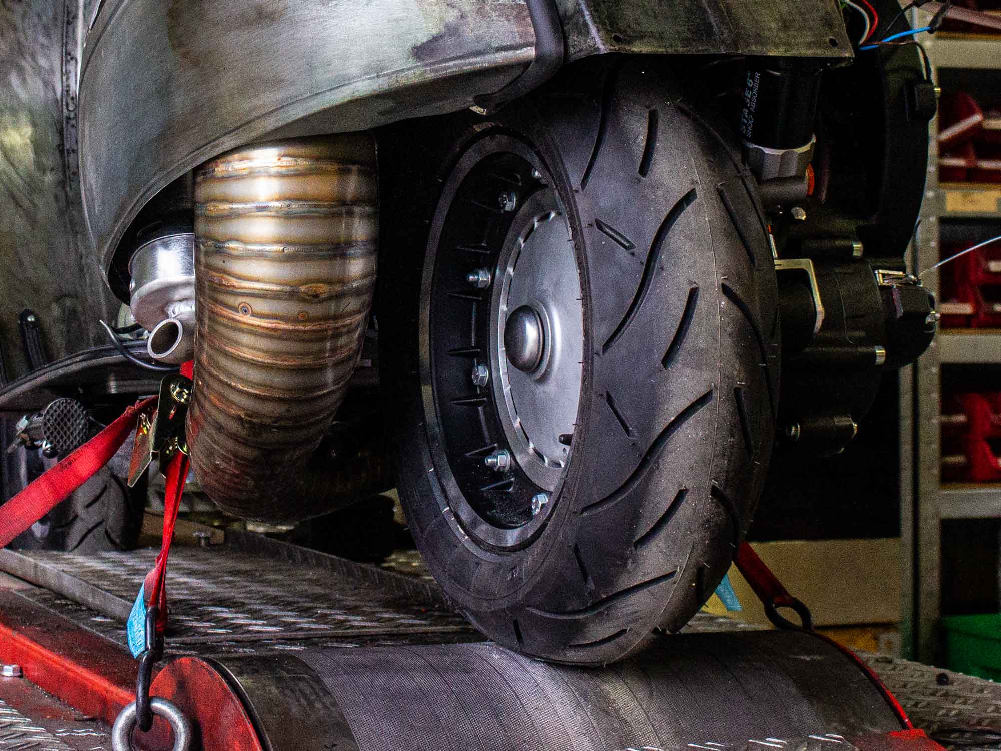 Vespa Motorabstimmung auf einem Amerschläger P4 Leistungsprüfstand