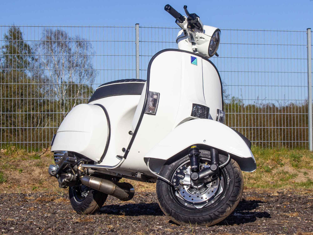 Vespa Tuning Umbau PX 181ccm mit Scheibenbremse und Rennauspuff