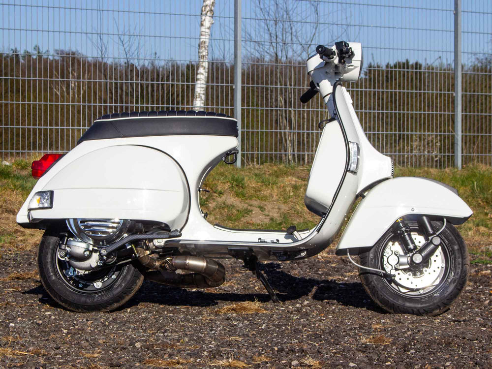 Vespa Tuning Umbau PX 181ccm mit Scheibenbremse und Rennauspuff