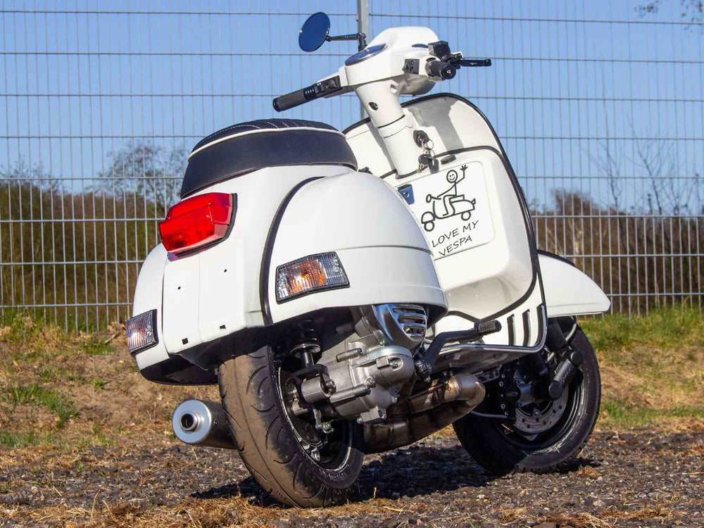Vespa Tuning Umbau PX 181ccm mit Scheibenbremse und Rennauspuff